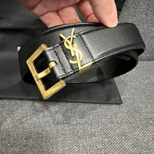 NEW YSL Women's Black Belt 85cm · With Box & Dust Bag · Flawless